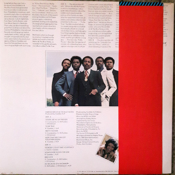 Master Release: To Be True by Harold Melvin And The Blue Notes