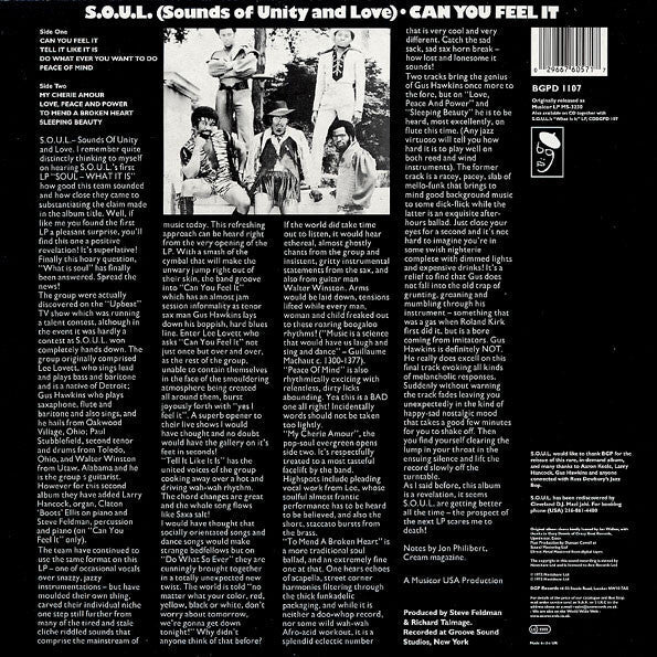 Master Release: Can You Feel It by S.O.U.L.