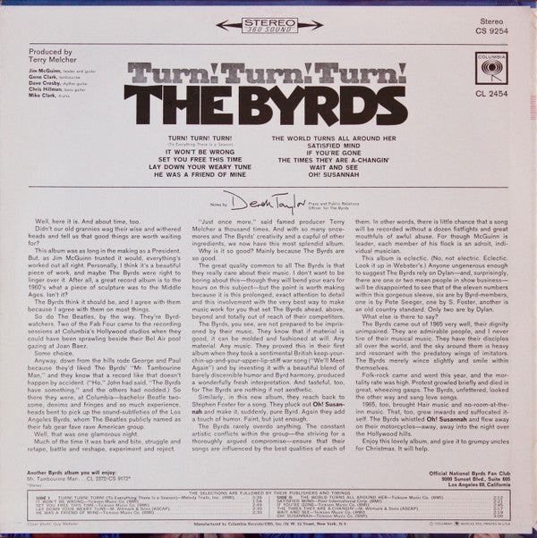 Release: Turn! Turn! Turn!-Vinyl-US-1971-CS 9254-1330344