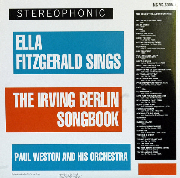Sings The Irving Berlin Songbook