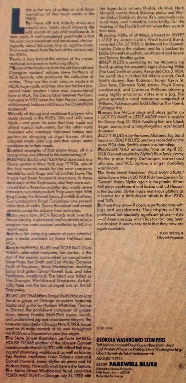 Jazzy Jugs And Washboards