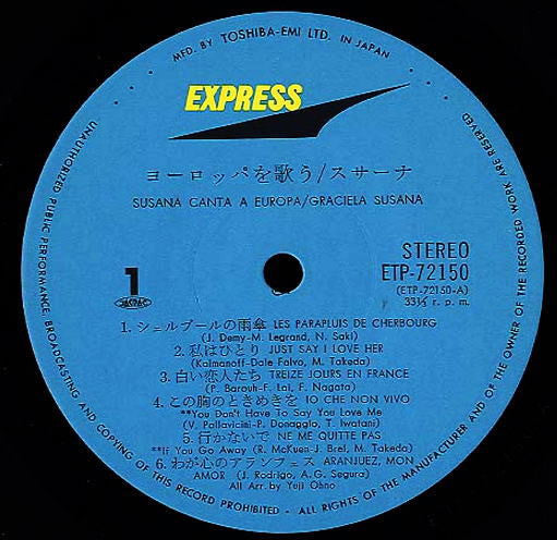 ヨーロッパを歌う = Susana Canta A Europa