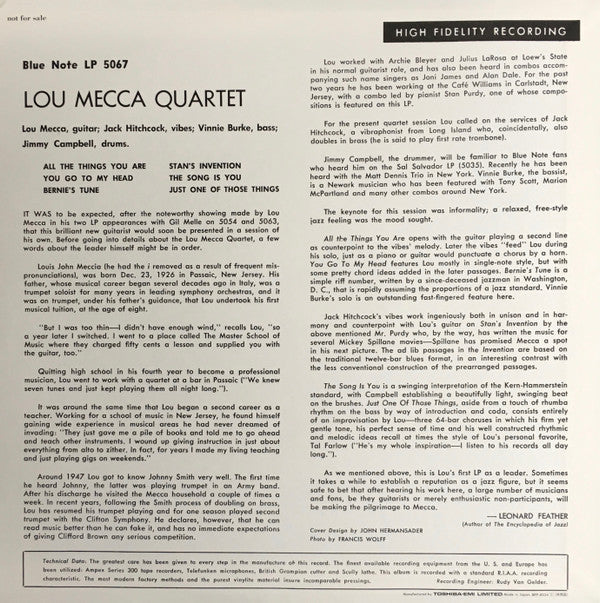 Master Release: Lou Mecca Quartet by Lou Mecca Quartet