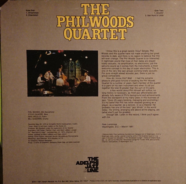 Master Release: 'More' Live by The Phil Woods Quartet