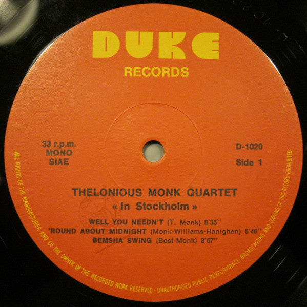 Master Release: In Stockholm by Thelonious Monk