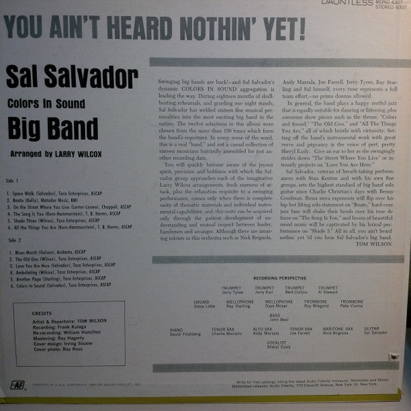 Master Release: You Ain't Heard Nothin' Yet! by Sal Salvador Big Band