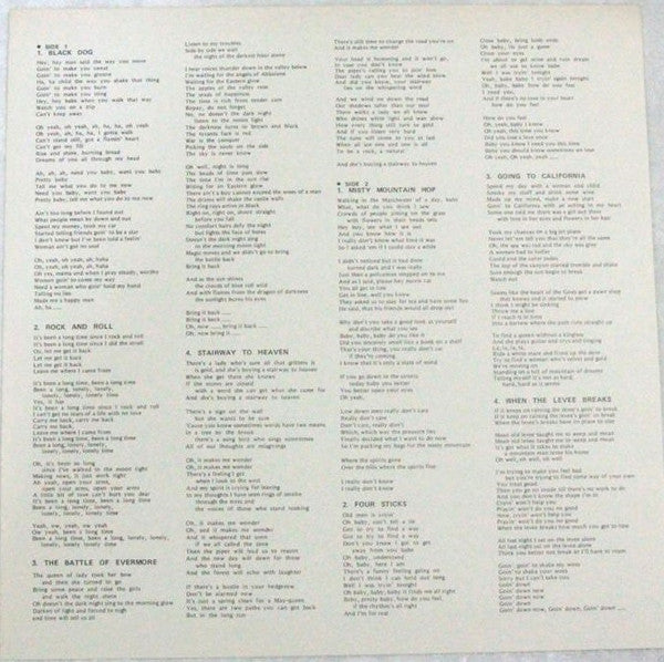 Untitled = レッド・ツェッペリン　ＩＶ