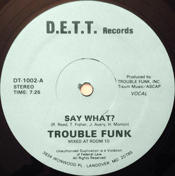 Release: Say What?-Vinyl-US-1983-DT-1002-6618385