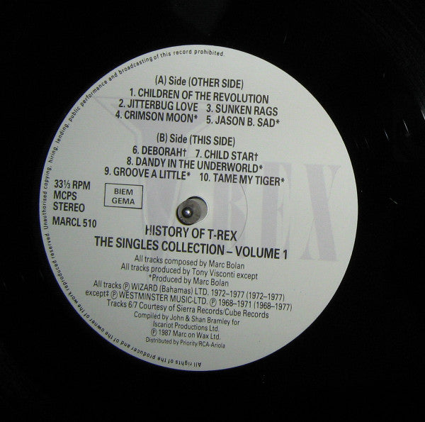 History Of T•Rex - The Singles Collection 1968-77 - Volume 1