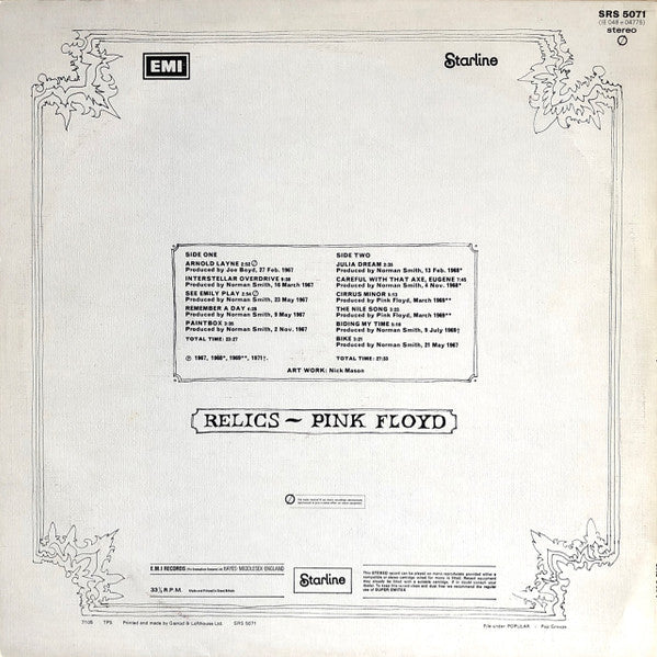 Release: Relics-Vinyl-UK-1974-SRS 5071, IE 048 o 04775-5759598