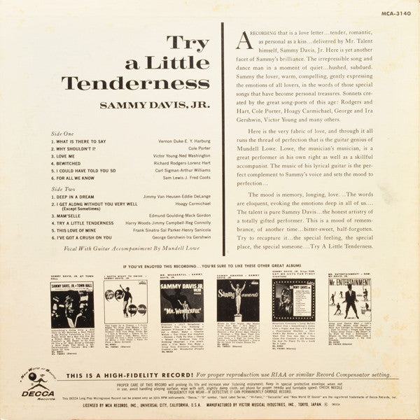 Master Release: Try A Little Tenderness by Sammy Davis Jr.