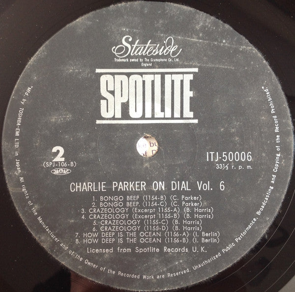 Charlie Parker On Dial (Volume 6) = チャーリー・パーカー・オン・ダイアル Vol.6