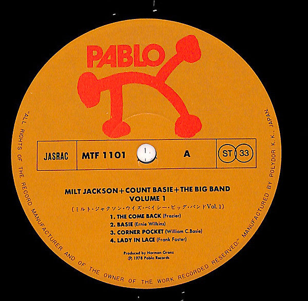 Milt Jackson + Count Basie + The Big Band Vol. 1