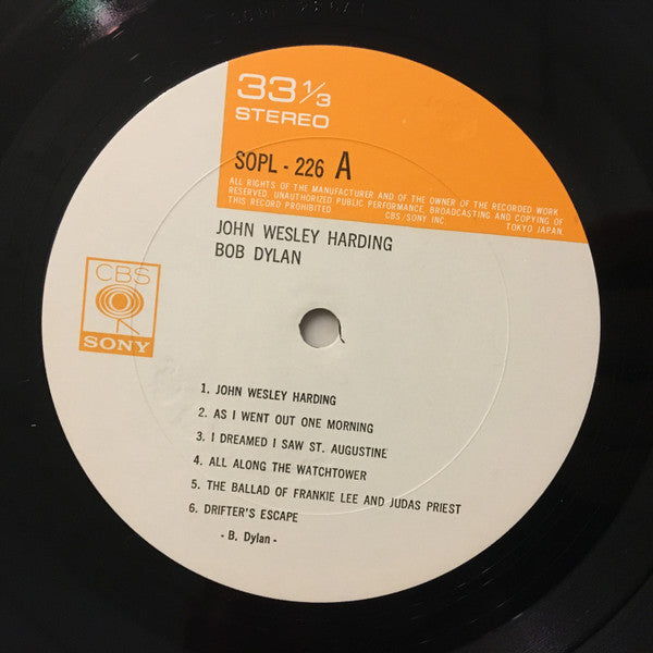 Release: John Wesley Harding-Vinyl-Japan-1974-SOPL 226-6813442