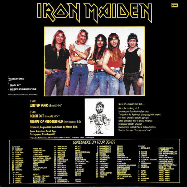 Release: Wasted Years · Stranger In A Strange Land-Vinyl-UK-1990-IRN 8, 79 3998 1, IRN 81, IRN 82-2224010