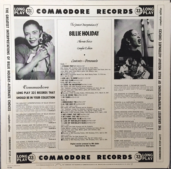The Greatest Interpretations Of Billie Holiday - Alternate Choices - complete edition
