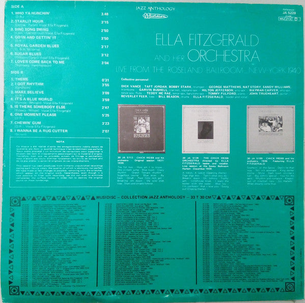Master Release: Live From The Roseland Ballroom, New York 1940 by Ella Fitzgerald And Her Famous Orchestra