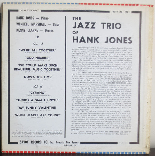 The Jazz Trio Of Hank Jones