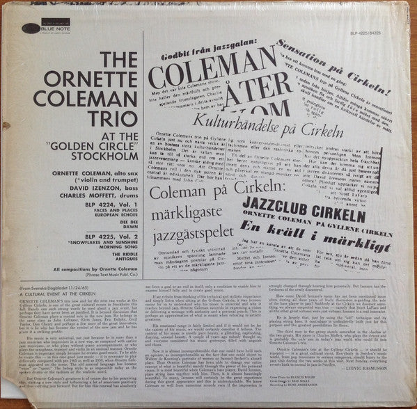Release: At The "Golden Circle" Stockholm - Volume Two-Vinyl-US-None-BST-84225, BLP 4225, BST 84225, 84225-1617661