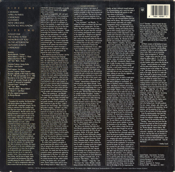 Release: Marsalis Standard Time, Vol. 1-Vinyl-US-1987-FC 40461, C 40461-1381445