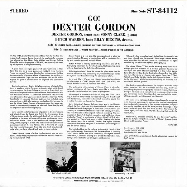 Release: Go!-Vinyl-Japan-1985-BNJ 71054, BST 84112-2937229