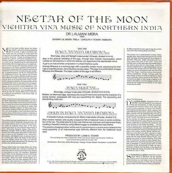 Release: Nectar Of The Moon - Vichitra Vina Music Of Northern India-Vinyl-US-1981-H-72086-2572169