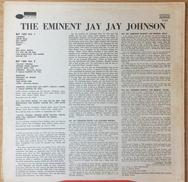 Release: The Eminent Jay Jay Johnson Volume 1-Vinyl-US-1967-BST 81505-4791503