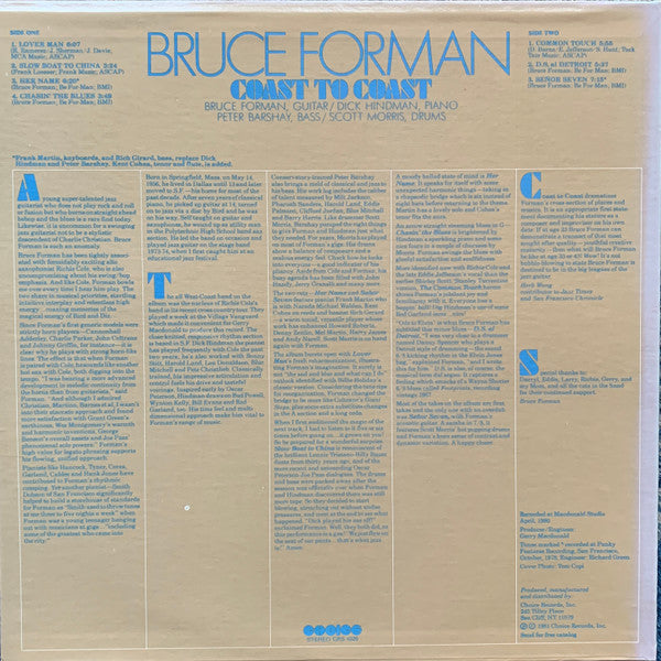 Master Release: Coast To Coast by Bruce Forman