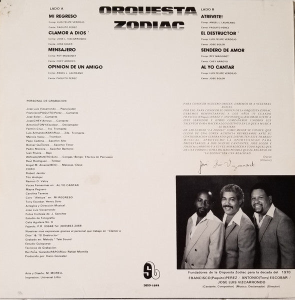 Release: Mi Regreso (Al Futuro)-Vinyl-Puerto Rico-1985-DDD-1502-8011611