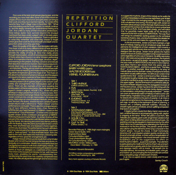 Master Release: Repetition by Clifford Jordan Quartet