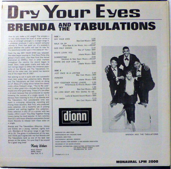 Release: Dry Your Eyes-Vinyl-US-1967-LPM 2000-2997012