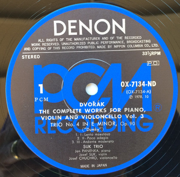 The Complete Piano Trios, Volume 3 (Trio No. 4 In E Minor, Op. 90 ("Dumky") / Elegy For Piano Trio, Op. 33)