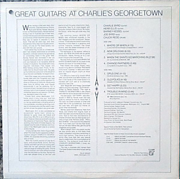 Release: Great Guitars At Charlie's Georgetown-Vinyl-US-1983-CJ-209-3414431