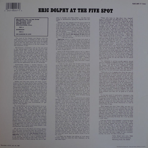 Release: At The Five Spot Volume 2-Vinyl-US-1986-OJC-247, P-7294-3135065
