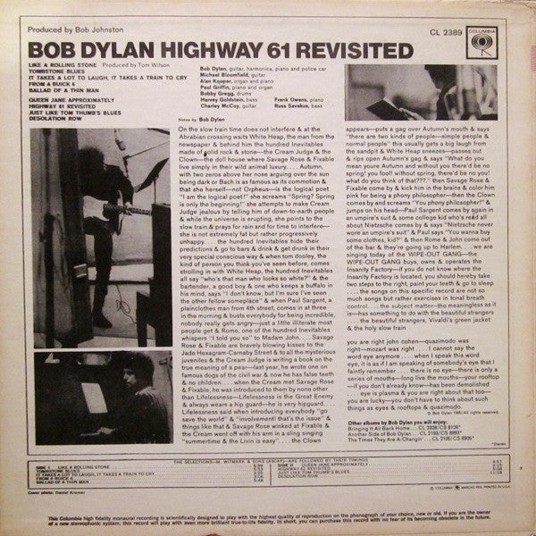 Release: Highway 61 Revisited-Vinyl-US-1965-CL 2389-6590004