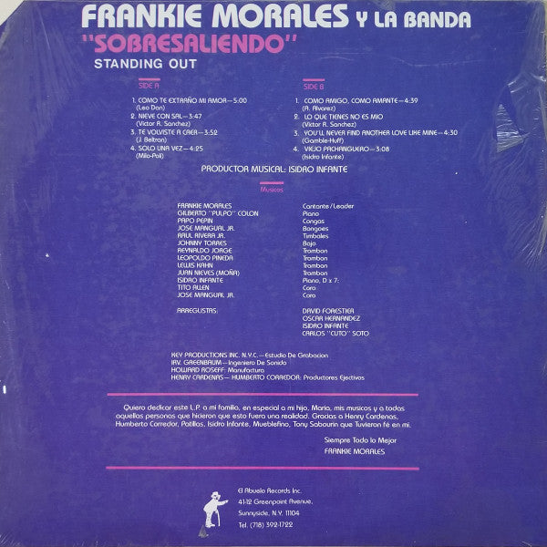 Release: "Sobresaliendo" - Standing Out-Vinyl-US-1989-EAR 102, EAR 102-7187329