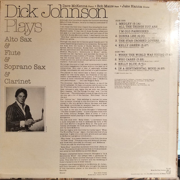 Dick Johnson Plays Alto Sax & Flute & Soprano Sax & Clarinet