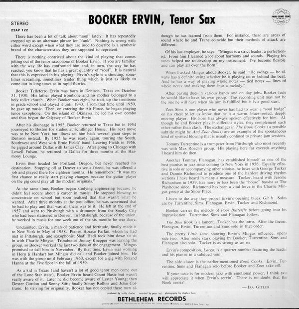 Master Release: The Book Cooks by Booker Ervin