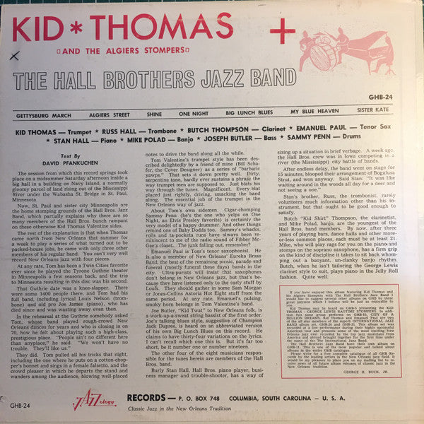 Master Release: Kid Thomas And The Algiers Stompers + The Hall Brothers Jazz Band by Kid Thomas And His Algiers Stompers