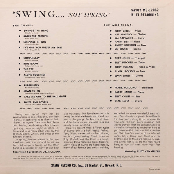 Master Release: Swing... Not Spring! by Various
