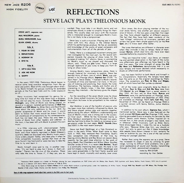 Reflections: Steve Lacy plays Thelonious Monk