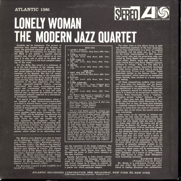 Release: Lonely Woman-Vinyl-US-1972-SD 1381-7573395