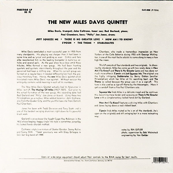 Release: Miles-Vinyl-US-2011-P-7014, OJC-006-9595670