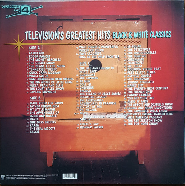 Release: Television's Greatest Hits Volume 4: Black & White Classics-Vinyl-US-1996-TVT 1600-1-6771259