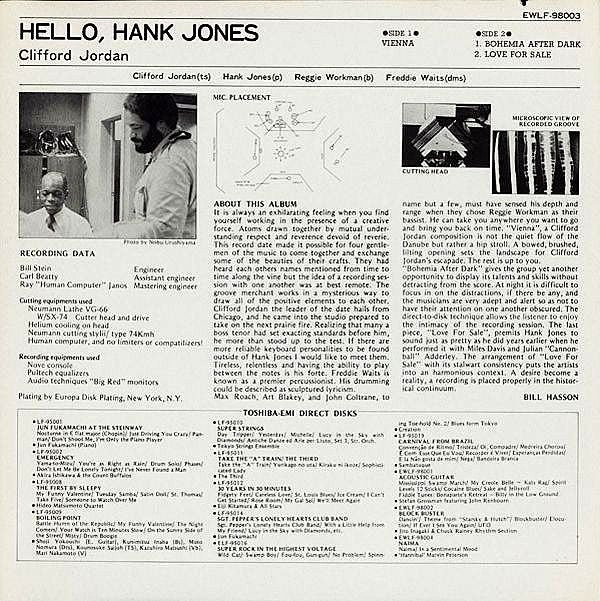 Hello, Hank Jones