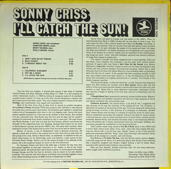 Release: I'll Catch The Sun!-Vinyl-US-1972-PR 7268, PRT 7628-2394006