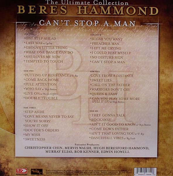 Master Release: Can't Stop A Man: The Ultimate Collection by Beres Hammond