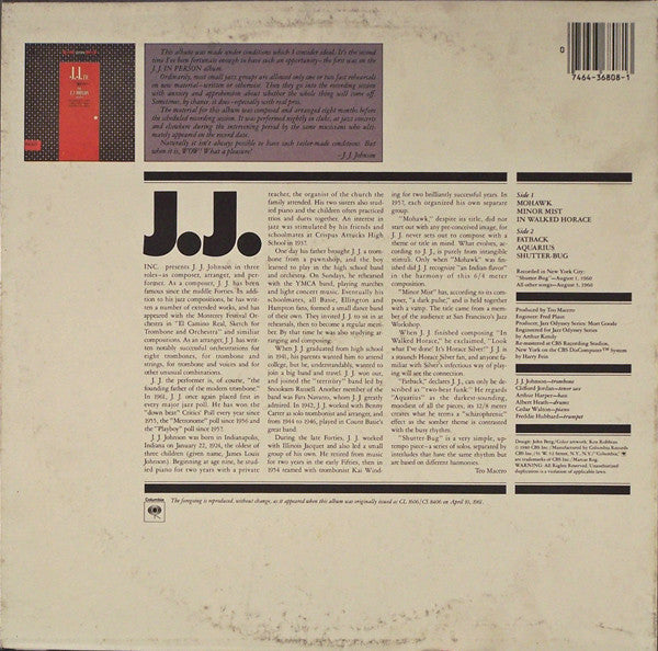 Master Release: J.J. Inc. by The J.J. Johnson Sextet