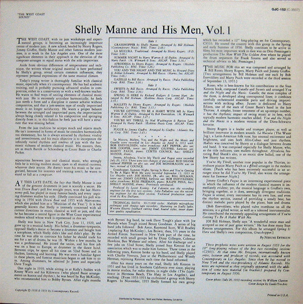 Shelly Manne And His Men, Volume 1 - The West Coast Sound