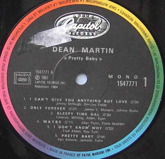 Master Release: Pretty Baby by Dean Martin